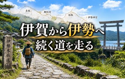 伊賀から伊勢へ続く道を走る